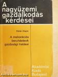 A meliorációs beruházások gazdasági hatásai