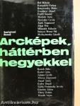 Arcképek, háttérben hegyekkel