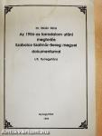 Az 1956-os forradalom utáni megtorlás Szabolcs-Szatmár-Bereg megyei dokumentumai I/5.