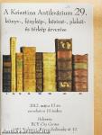 A Krisztina Antikvárium 29. könyv-, fénykép-, kézirat-, plakát- és térkép árverése