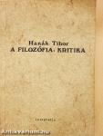 A filozófia: kritika (dedikált példány)
