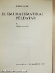 Elemi matematikai példatár II.