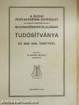 A Budai Zeneakadémia Egyesület államilag engedélyezett magánzeneiskolájának tudósítványa az 1928-1929. tanévről
