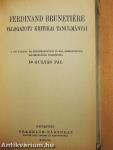 Ferdinand Brunetiére válogatott kritikai tanulmányai