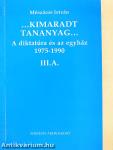 ...Kimaradt tananyag... III. A.