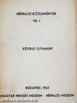 Néprajzi közlemények VII. 1.