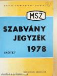 MSZ szabványjegyzék 1978 I-II.