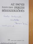 Az 1947-es párizsi békeszerződés (dedikált példány)