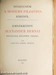 Emlékkönyv Alexander Bernát hatvanadik születése napjára