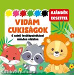 Vidám cukiságok - 6 színű festékpalettával minden oldalon