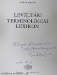 Levéltári terminológiai lexikon (dedikált példány)