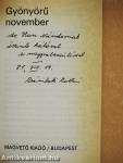 Gyönyörű november (dedikált példány)