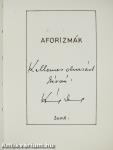 Aforizmák (aláírt, dedikált, számozott példány)