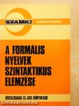 A formális nyelvek szintaktikus elemzése