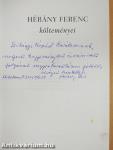 Hérány Ferenc költeményei (dedikált példány)