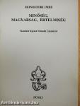 Minőség, Magyarság, Értelmiség