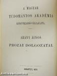 Arany János prozai dolgozatai