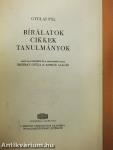 Bírálatok - Cikkek - Tanulmányok