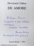 De Amore (dedikált példány)