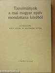 Tanulmányok a mai magyar nyelv mondattana köréből