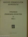 Magyar Éremgyűjtők Egyesülete Országos éremcsere közvetítés 1985/1