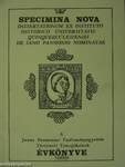 Specimina Nova Dissertationum ex Instituto Historico Universitatis Quinqueecclesiensis de Iano Pannonio Nominatae 1989.