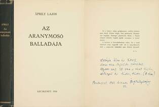 Az aranymosó balladája (dedikált példány) (Különleges autográf versrészlettel!)