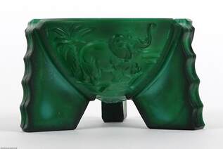 Heinrich Hoffmann art deco malachit zöld üveg hamutál 20. század első fele