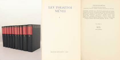 Lev Tolsztoj művei 1-10. (számozott, bőrkötéses, bibliofil példányok)