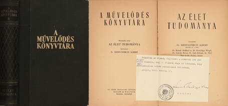 Az élet tudománya (Dr. Szent-Györgyi Albert által aláírt beragasztott papírral ellátott aláírt példány)