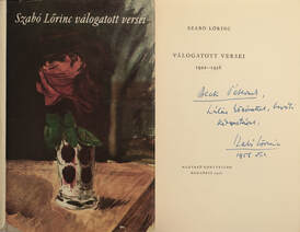 Szabó Lőrinc válogatott versei (Beck Péternek dedikált példány) (A kötetet illusztrációkkal ellátta Bernáth Aurél és Rippl-Rónai József.)