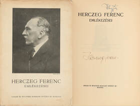 Herczeg Ferenc emlékezései (Aláírt, Klug Péter könyvtárából származó példány.)
