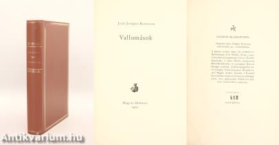 Vallomások (számozott, bőrkötéses, bibliofil példány)