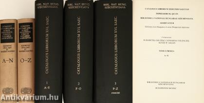 Catalogus incunabulorum quae in bibliothecis publicis Hungariae asservantur I-II. / Catalogus librorum sedecimo saeculo impressorum, qui in Bibliotheca Nationali Hungariae Széchényiana asserventur I-III.