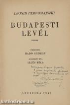 Budapesti levél (Kárpáti Aurélnek dedikált példány)