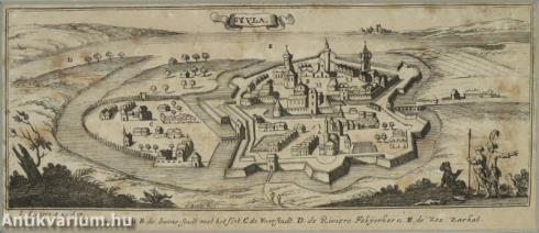 Magyar városképsorozat Gyula [1686] - rézmetszet, papír 9,5 cm x 25 cm