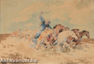 Terelés 1937 - akvarell, papír 25 cm x 35 cm