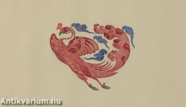 Griffmadár - kínai selyempaszpartun pochoir 38,5 cm x 65 cm