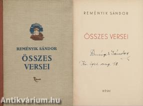 Reményik Sándor összes versei (aláírt, datált példány)