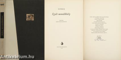 Éjjeli menedékhely (Szász Endre által aláírt, számozott, félbőr-kötéses, bibliofil példány)