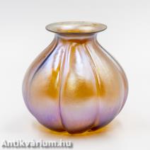W.M.F. - Karl Wiedmann art deco Myra kollekció irizált üveg váza 1930-as évek