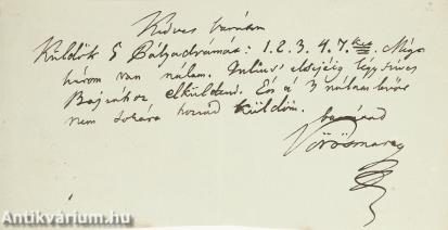 Vörösmarty levél feltehetően Fáy Andrásnak (A tételről írt irodalomtörténeti tanulmány a leírásban olvasható.)