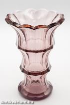 Josef Hoffmann - Moser art deco lila csiszolt üveg váza 1920