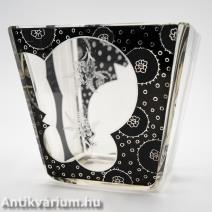 Karl Palda art deco überfang üveg kaspó 1930