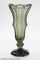 Josef Hoffmann - Moser art deco szürke csiszolt üveg váza 1920