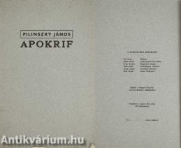 Apokrif (számozott példány) (Összesen 250 számozott példányban kiadott kötet, könyvesbolti forgalomba nem került.)
