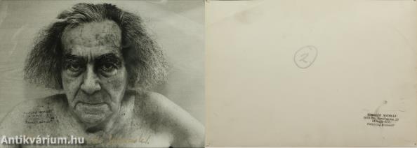 Faludy Györgyről készült fekete-fehér portré. Szebeni András által dedikált fotó (számozott, dedikált példány)