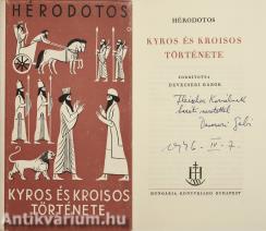 Kyros és Kroisos története (Devecseri Gábor által dedikált példány)