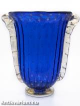 Murano Barovier & Toso Sommerso Bullicante Polveri kobaltkék üveg váza 20. század második fele 32 cm