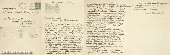 László Fülöp festőművész autográf magánlevele Kézdi-Kovács László festőművész számára